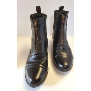 Ariat Women's Black Leather Paddock Equestrian Boots Zip Front Size 7.5B